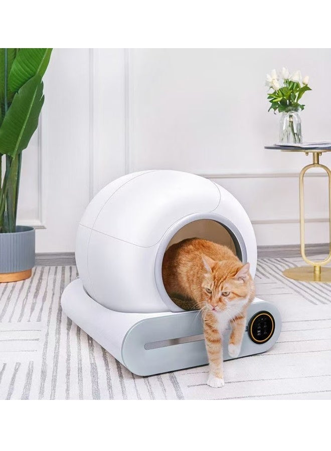فاشون هوم صندوق قمامة ذكي للقطط ذاتي التنظيف، مرحاض أوتوماتيكي للقطط مع إزالة الروائح، التحكم عبر التطبيق، صندوق قمامة هادئ للغاية ومزيل للروائح للحيوانات الأليفة للقطط المتعددة، روبوت قمامة ذكي بسعة كبيرة مع أجهزة استشعار أمان، فصل النفايات تلقائيًا وتصميم سهل التنظيف 48 × 51.6 × 50.5 سم. - Image 2