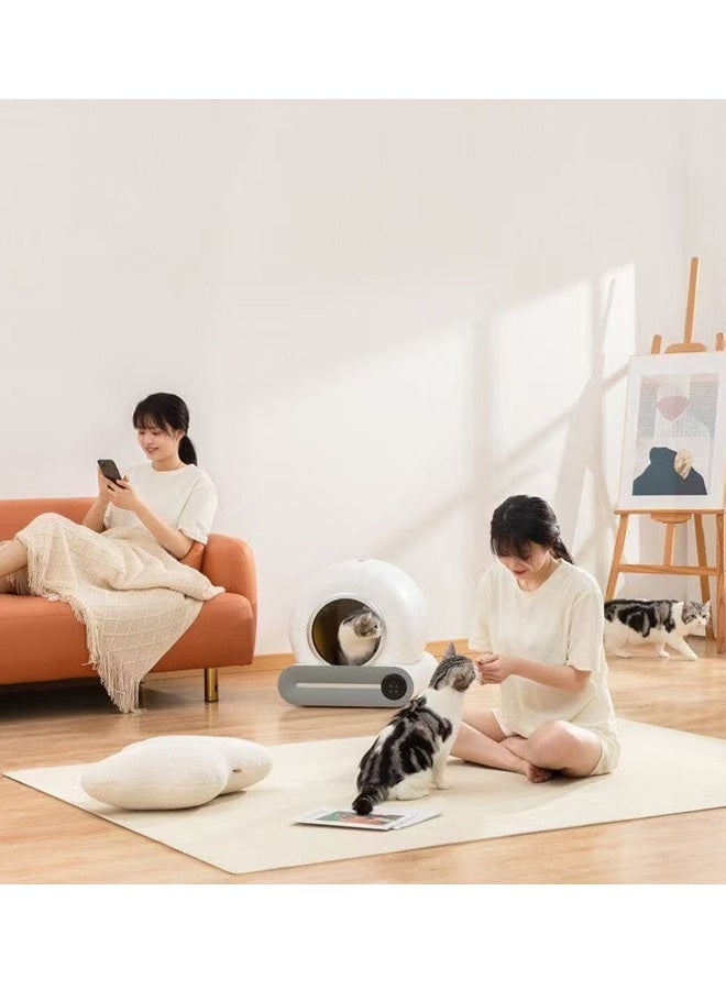 فاشون هوم صندوق قمامة ذكي للقطط ذاتي التنظيف، مرحاض أوتوماتيكي للقطط مع إزالة الروائح، التحكم عبر التطبيق، صندوق قمامة هادئ للغاية ومزيل للروائح للحيوانات الأليفة للقطط المتعددة، روبوت قمامة ذكي بسعة كبيرة مع أجهزة استشعار أمان، فصل النفايات تلقائيًا وتصميم سهل التنظيف 48 × 51.6 × 50.5 سم. - Image 5