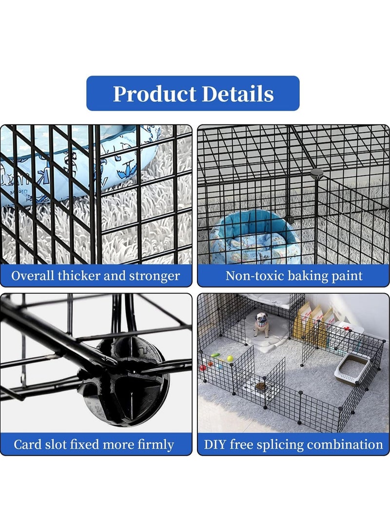 BJM Pet Playpen Dog Cats Exercise 12 Panels Large Puppy Fence Crate Kennel Dog House Playground Portable DIY Cage Yard Barrier with Gate for Dog Rabbit Cat Outdoor Indoor - Image 5