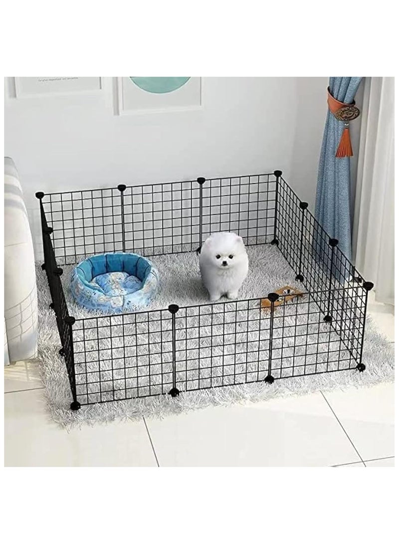 BJM Pet Playpen Dog Cats Exercise 12 Panels Large Puppy Fence Crate Kennel Dog House Playground Portable DIY Cage Yard Barrier with Gate for Dog Rabbit Cat Outdoor Indoor - Image 3