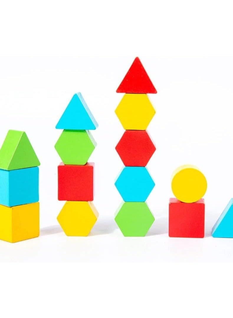 Wooden Geometric Shape Building Blocks For Duel - Image 3