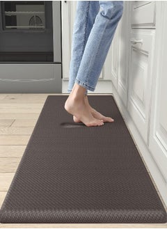 DEXI DEXI Anti Fatigue Kitchen Mat, 3/4 Inch Thick, Stain Resistant, Padded Cushioned Memory Foam Floor Comfort Mat for Home, Garage and Office Standing Desk, 70"x20", Brown 