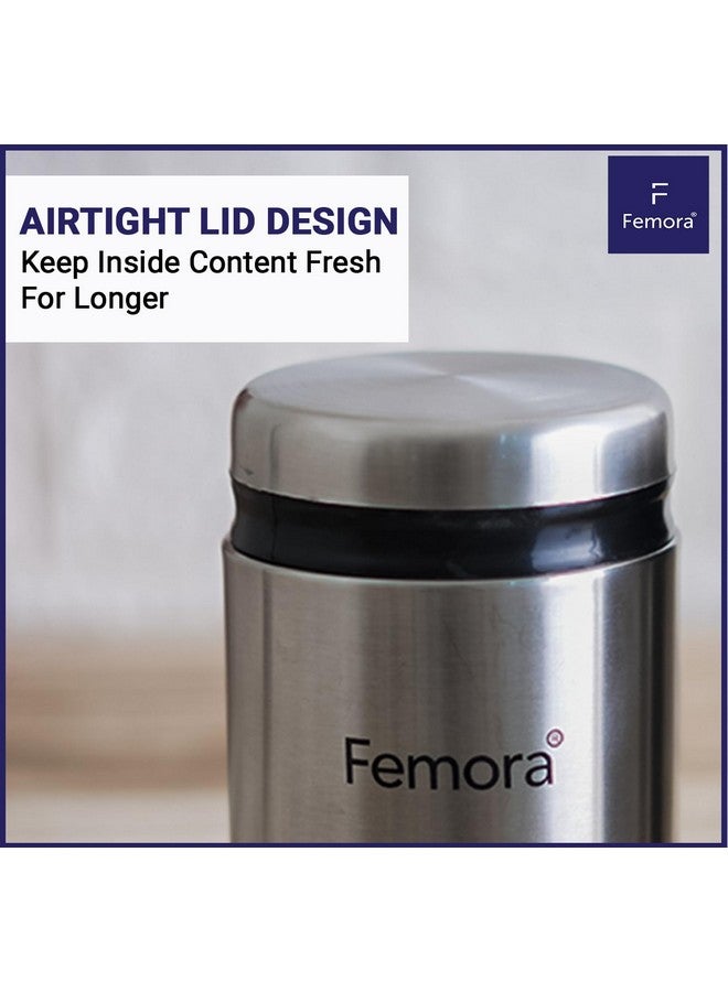 Femora Kitchen Storage Jars Steel Body With See Through Bottom Jar, 550 ML, Pack of 4 - Image 4