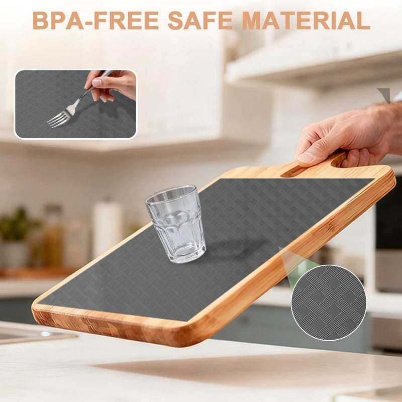hotut Shelf Liners,Waterproof Shelf Liner,Kitchen Drawer Liner Drawer Mats,Oil-Proof,Anti-Slip Non-Adhesive,Plastic EVA Material BPA Free,Cupboard Cabinet shelf protector (Grey/30cm x 300cm) - Image 5