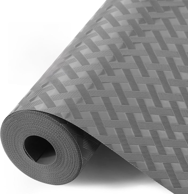 hotut Shelf Liners,Waterproof Shelf Liner,Kitchen Drawer Liner Drawer Mats,Oil-Proof,Anti-Slip Non-Adhesive,Plastic EVA Material BPA Free,Cupboard Cabinet shelf protector (Grey/30cm x 300cm) - Image 1
