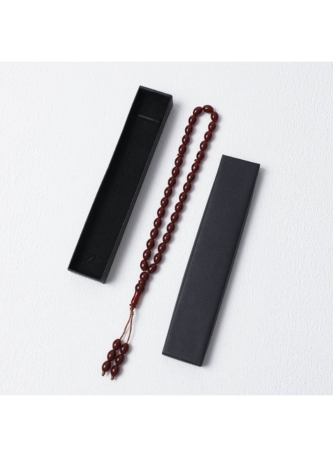 NIBEMINENT 33 Muslim Prayer Beads Brick Red/12mm 