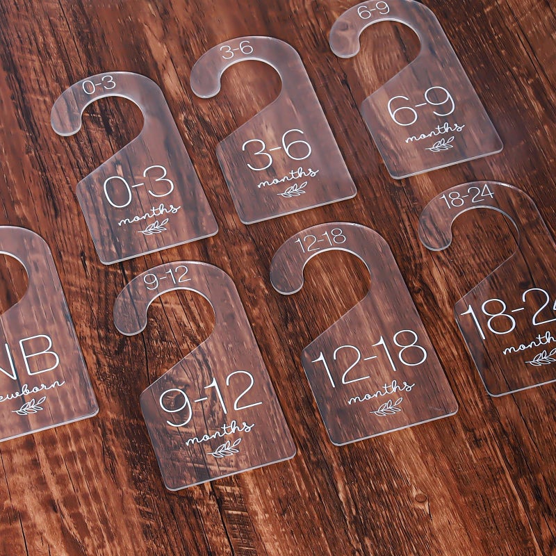 فواصل خزانة الأطفال 7 قطع من واهلين أكريليك شفاف لفصل ملابس الرضع من حديثي الولادة حتى 24 شهرًا