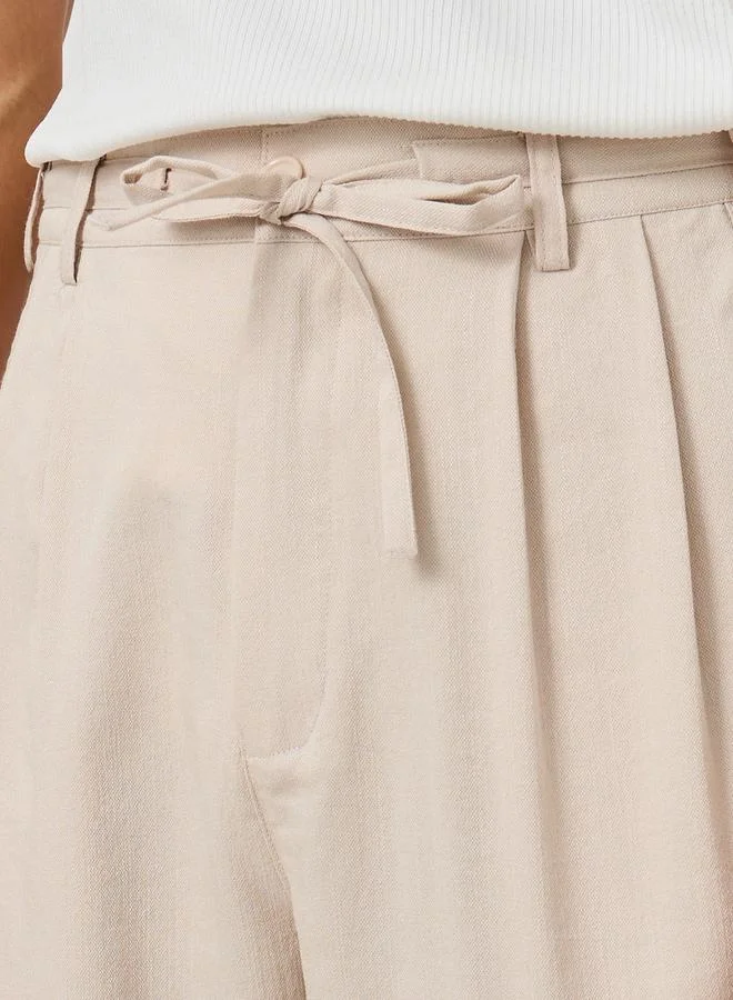 Styli Styli Textured Pleated Tapered Fit Trousers