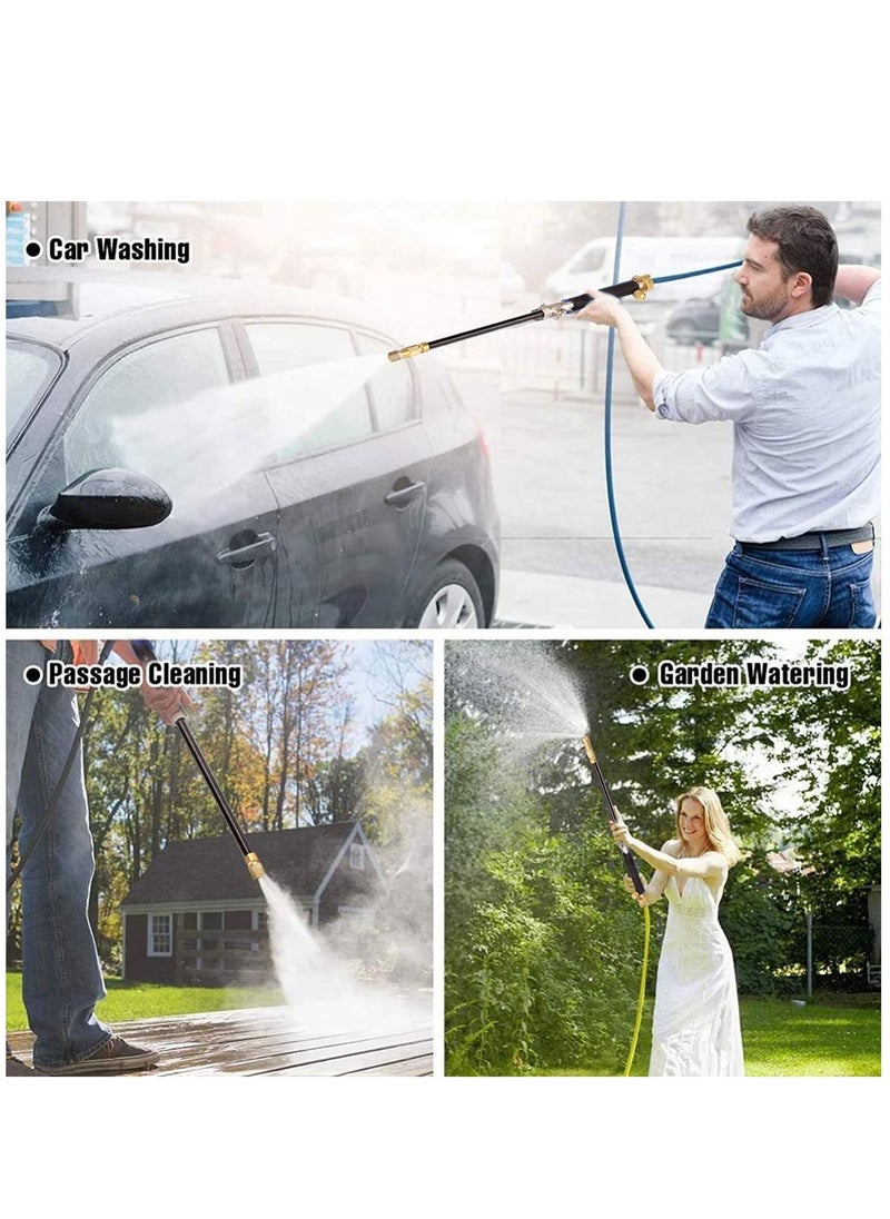Excefore - High Pressure Power Washer for Garden Hose, Portable Washing Wand Water Gun with 3 Hose Nozzle Black for Car Washing, Outdoor Window and Garden Hose - Image 1