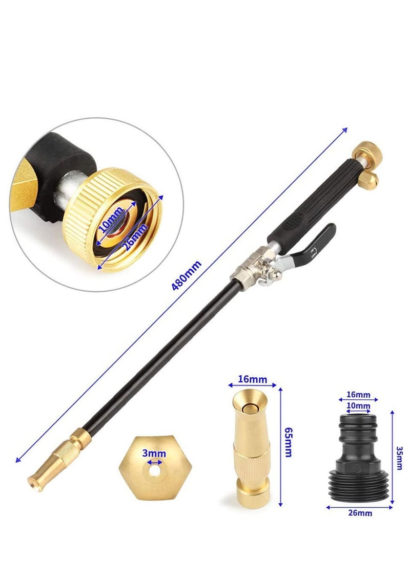 Excefore - High Pressure Power Washer for Garden Hose, Portable Washing Wand Water Gun with 3 Hose Nozzle Black for Car Washing, Outdoor Window and Garden Hose - Image 1