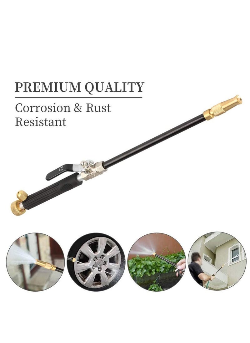 Excefore - High Pressure Power Washer for Garden Hose, Portable Washing Wand Water Gun with 3 Hose Nozzle Black for Car Washing, Outdoor Window and Garden Hose - Image 1