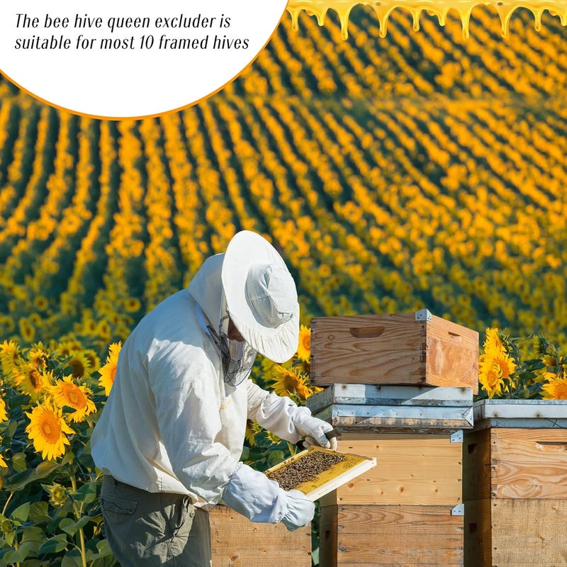 Rtteri Rtteri 20 Packs 10 Frame Plastic Queen Excluder Beekeeping Queen Excluders Bee Supply Queen Excluder Fits 10 Frame Langstroth Beehives Beekeeping Supplies Kit Tools for All Beekeeping Levels Yellow - Image 5
