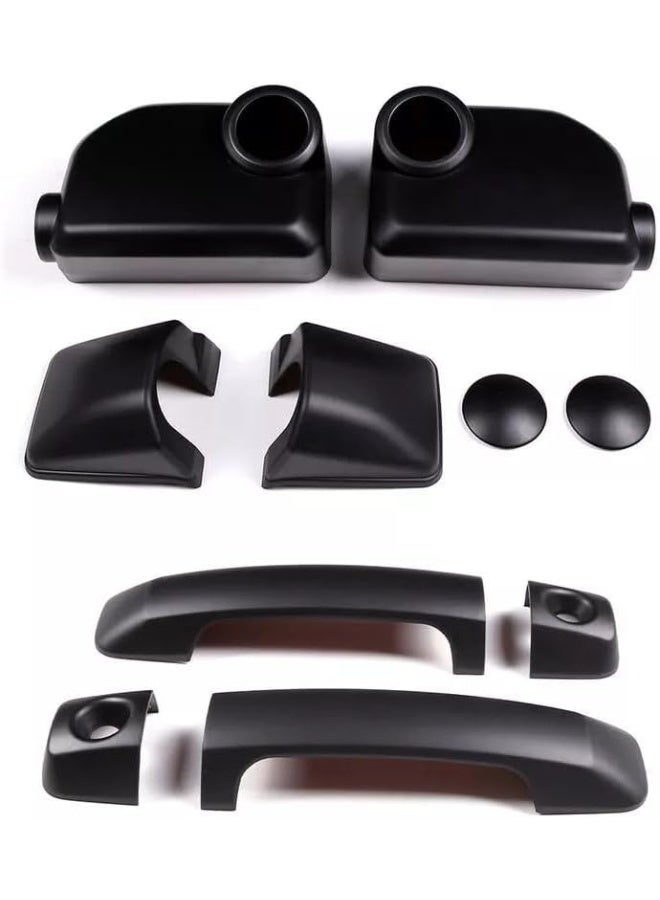 Matte Black Mirror Covers + Door Handle Cover For FJ Cruiser 2007-2023