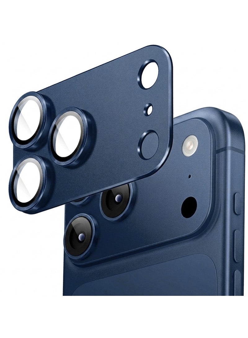 O Ozone Camera Lens Protector for iPhone 17 Pro Max [All-in-one Frosted] [Strong-Adhesion] Metal Frame 9H Tempered Glass Camera Lens Cove Full Coverage -Blue - Image 1
