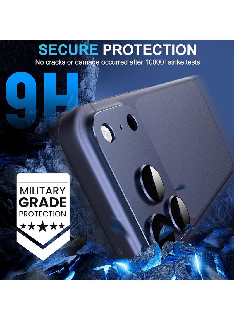 O Ozone Camera Lens Protector for iPhone 17 Pro Max [All-in-one Frosted] [Strong-Adhesion] Metal Frame 9H Tempered Glass Camera Lens Cove Full Coverage -Blue - Image 4