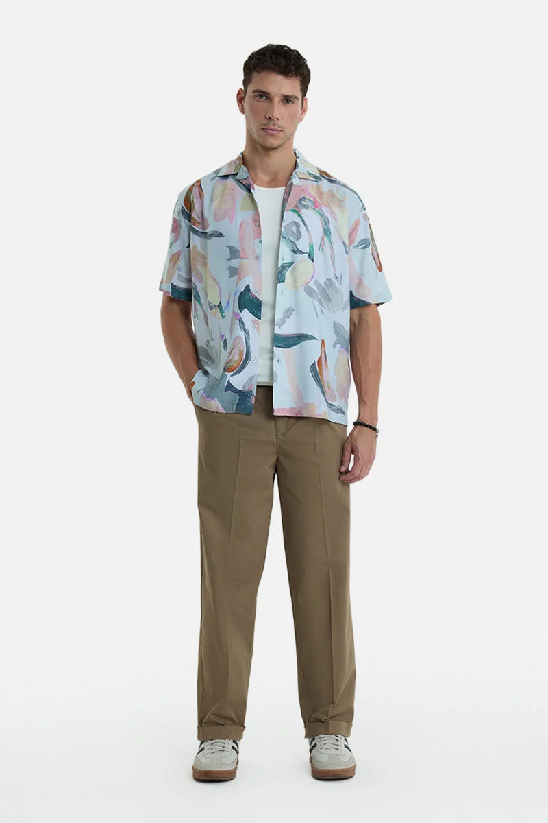 سنيتش Khaki Solid Relaxed Casual Chinos