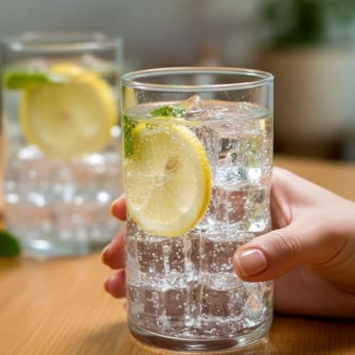 Yera Prima Austin Long Acqa Glass Tumblers Transparent 285 ml Pack of 6 Pcs | Tumblers for Water, Cold Drinks, Juice | Dishwasher Safe | for Daily use & Gifting - Image 1