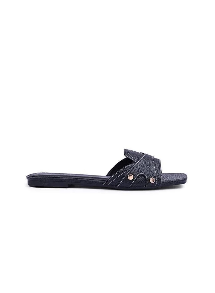 IconStyle Croc-Embossed Flat Mules