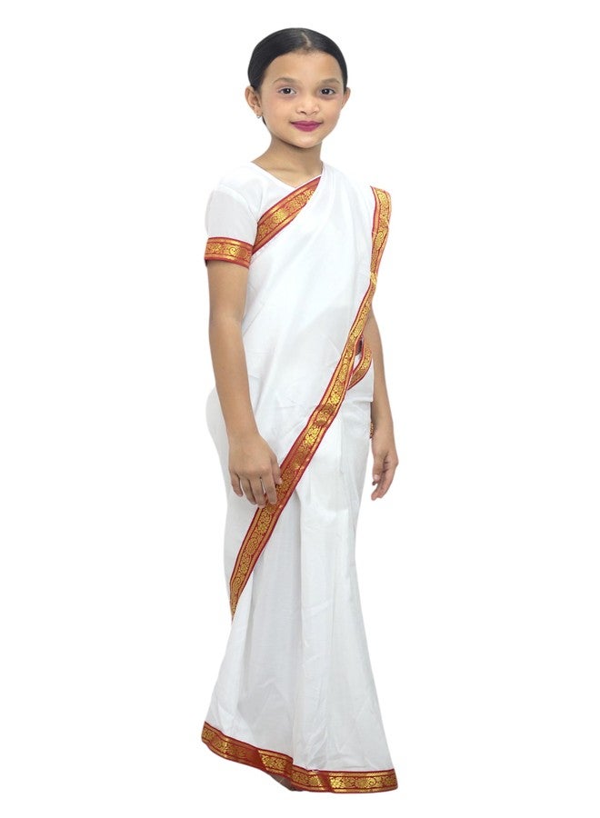 TWINKLE TOTS - Indian Freedom Fighter Costume for Girls - Sarojini Naidu Saree for Kids (Patriotic Theme) - Image 4