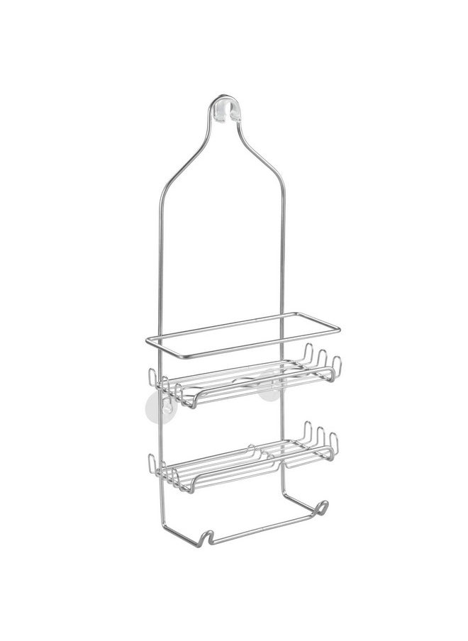 InterDesign iDesign Steel Hanging Shower Caddy Organizer, The Milo Collection - 9” x 4.5” 21.25”, Silver  - Image 1