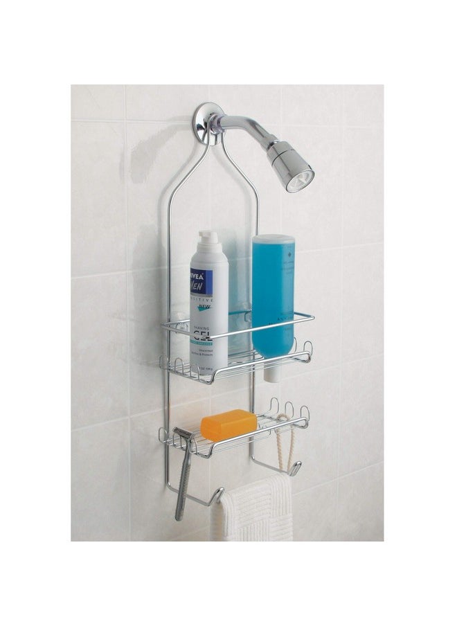 InterDesign iDesign Steel Hanging Shower Caddy Organizer, The Milo Collection - 9” x 4.5” 21.25”, Silver  - Image 2