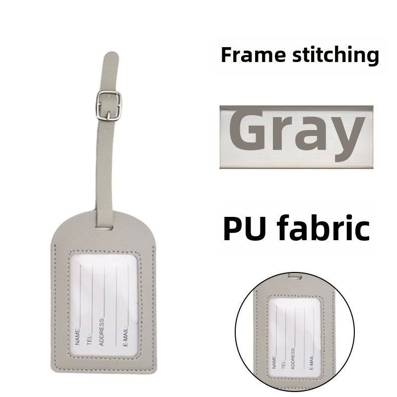 Thick PU Leather Luggage Tag with Flip Cover and Signature PaperFrame car line without flip gray Frame car line without flip gray