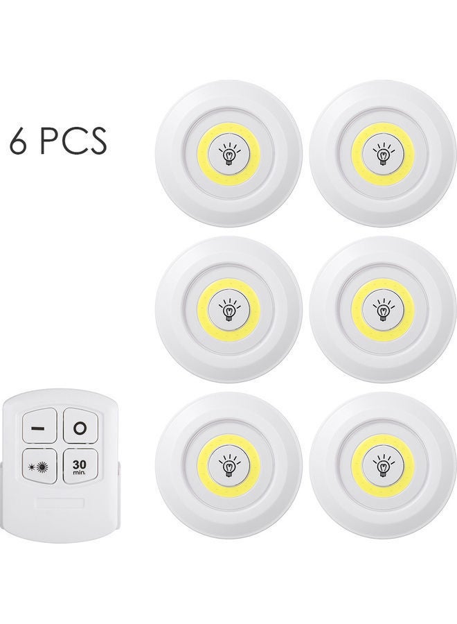 NIBEMINENT 4.5v 1W COB LED Puck Light 6 Pack White 26.5*6.6*10.6cm - Image 1