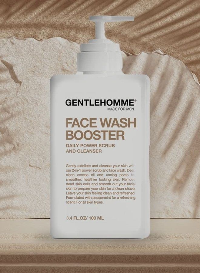 غسول وجه للرجال ومقشر - غسول وجه مقشر يومي للرجال - مكونات نباتية مقشر وجه بالنعناع وغسول وجه لطيف في واحد - 3.4 أونصة سائلة