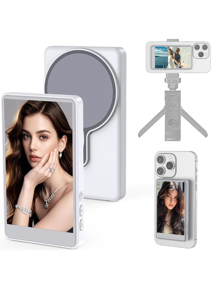 Generic Wireless Selfie Screen Compatible with iPhone, Rear Back Camera Monitor for Selfie Vlog Live Stream,Magnetic Mount Connection with Remote Control, Rear Camera for Vlog Live Stream TikTok, 4inch  - Image 1