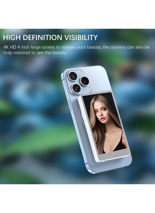 Generic Wireless Selfie Screen Compatible with iPhone, Rear Back Camera Monitor for Selfie Vlog Live Stream,Magnetic Mount Connection with Remote Control, Rear Camera for Vlog Live Stream TikTok, 4inch  - Image 4