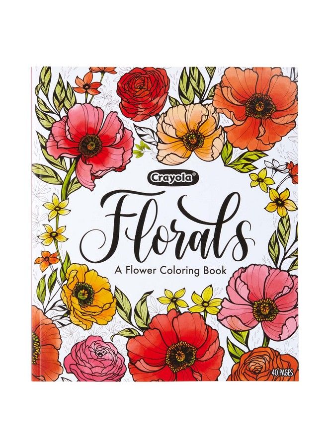 Crayola كتاب تلوين الزهور 40 صفحة تلوين مميزة للكبار هدية متعددة - Image 1