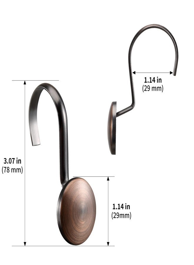 ZESLMG Bronze Shower Curtain Hooks, Rustproof Shower Hooks for Shower Curtain Bathroom, ZESLMG Oil Rubbed Decorative Shower Rings for Shower Curtain Rod Hangers, Thread Shape Design Set of 12 - Image 5