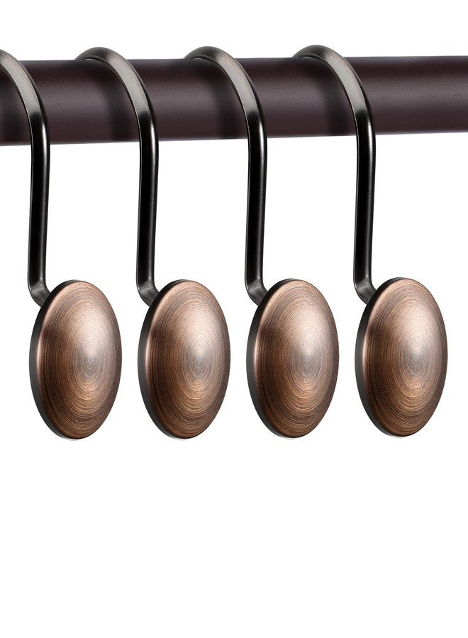 ZESLMG Bronze Shower Curtain Hooks, Rustproof Shower Hooks for Shower Curtain Bathroom, ZESLMG Oil Rubbed Decorative Shower Rings for Shower Curtain Rod Hangers, Thread Shape Design Set of 12 - Image 2