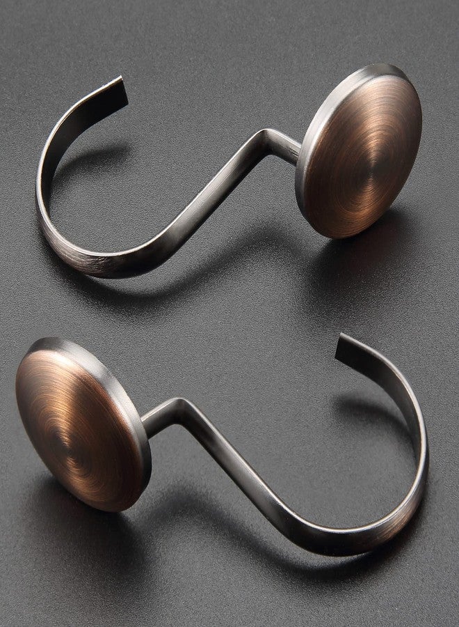 ZESLMG Bronze Shower Curtain Hooks, Rustproof Shower Hooks for Shower Curtain Bathroom, ZESLMG Oil Rubbed Decorative Shower Rings for Shower Curtain Rod Hangers, Thread Shape Design Set of 12 - Image 3