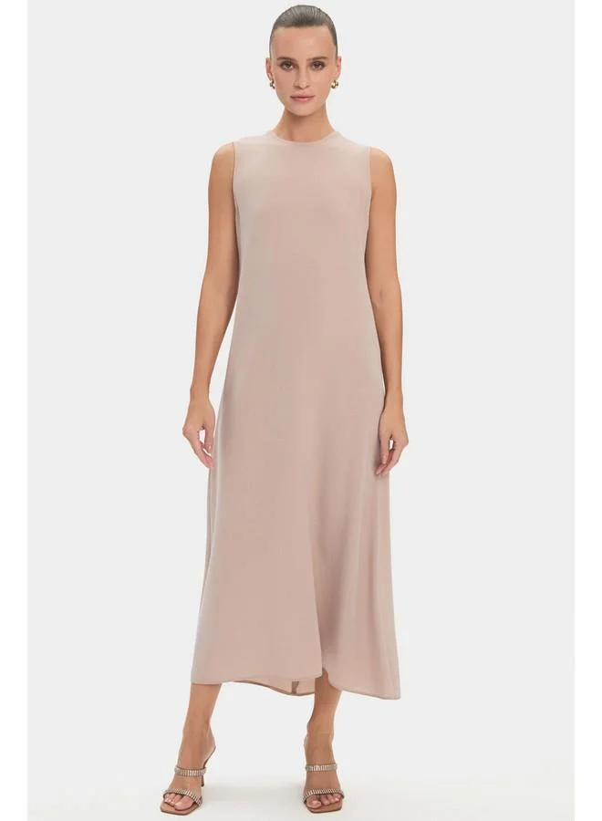 JUNE June Women Waist-Tied Sleeves and Tie Detailed Abaya Beige