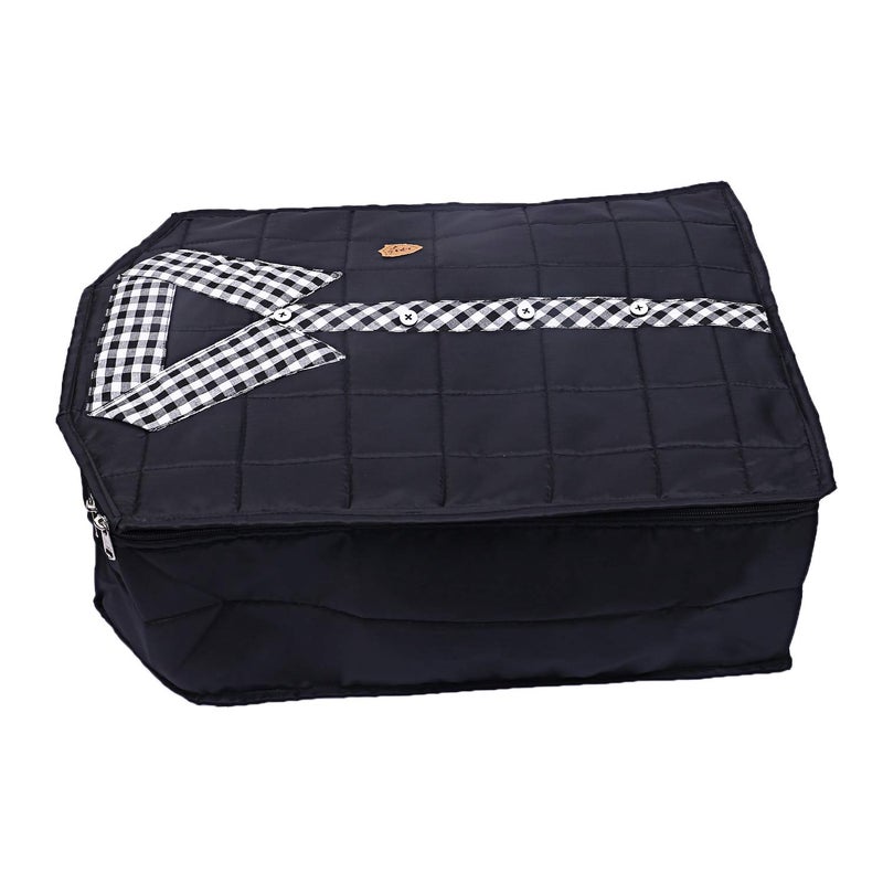 Kuber Industries Kuber Industries Parachute Waterproof 3 Pieces Shirt Cover QuiltedWardrobe Organizer Black CTKTC23206 - Image 4