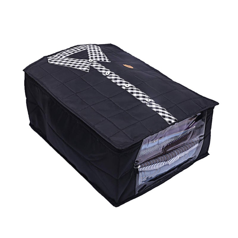 Kuber Industries Kuber Industries Parachute Waterproof 3 Pieces Shirt Cover QuiltedWardrobe Organizer Black CTKTC23206 - Image 3