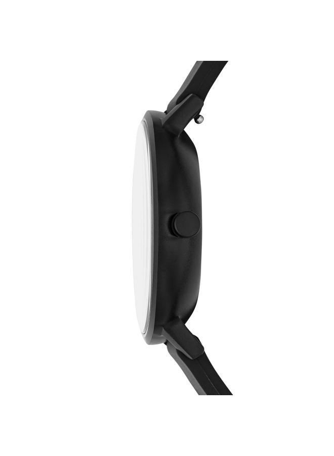 Skagen Aaren Colored Silicone Quartz Minimalistic 41mm Watch, Black, One Size - Image 2