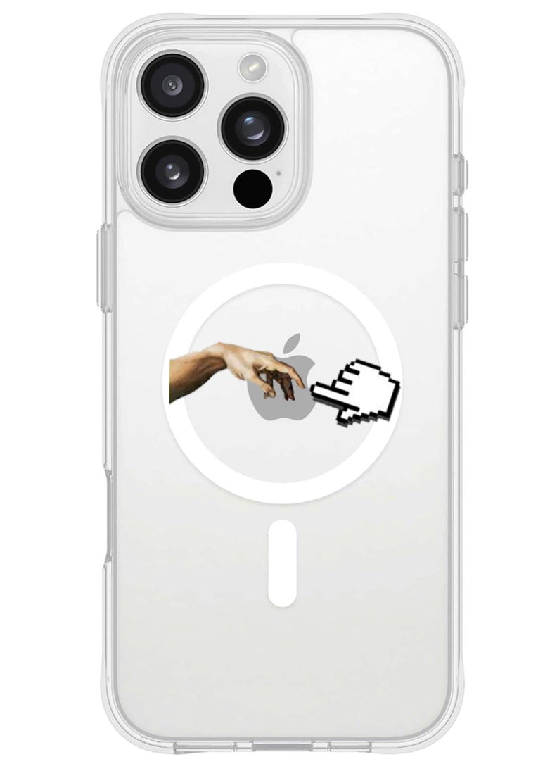 Theodor Magnetic Case for iPhone 16 Pro (6.3-inch) Compatible with MagSafe Wireless Charging, Shockproof Phone Bumper Cover - Hand mouse pointer 