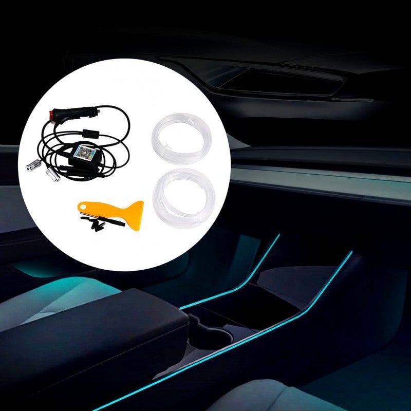Car LED Strip DC12V Double Brightness Sound Sensor Interior Lighting - App Control 16 Million Colors 29 Preset Modes Dashboard Light for Car Center Console Interior - Image 1