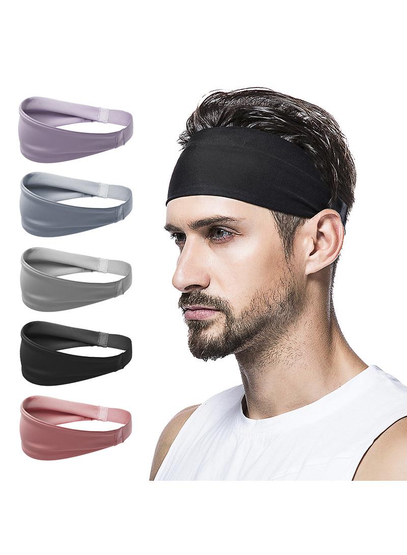 Loquat Sports Sweat Absorbing Headband Running Fitness Headband Headband Headband New Basketball Men's And Women's Spring And Summer Sports Headband-Black - Image 2