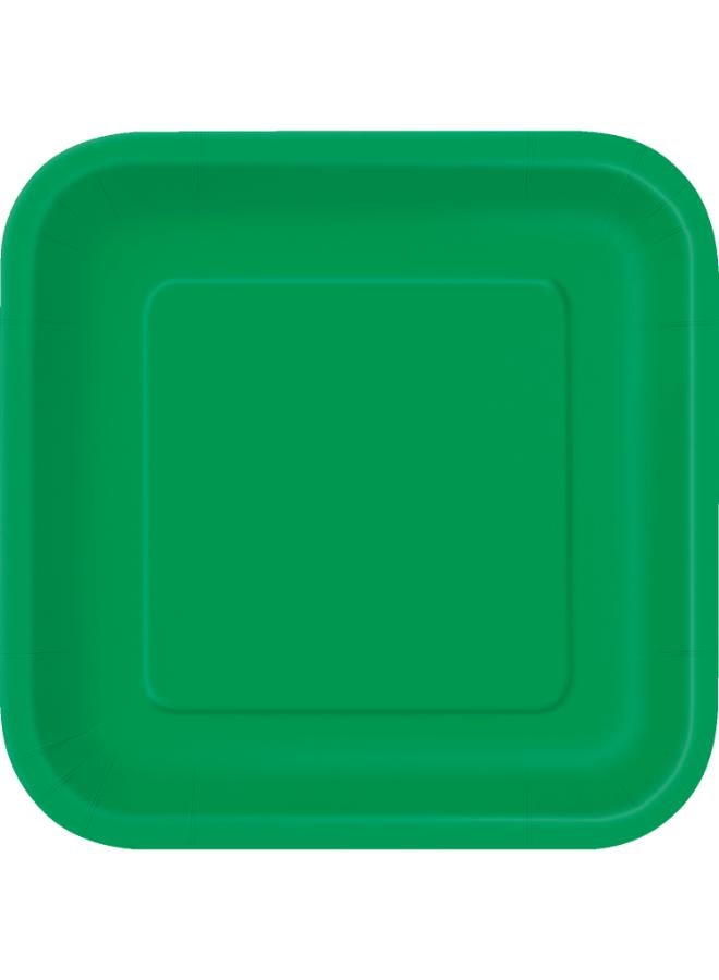 Unique Emerald Green Square Plate 7" - Image 2