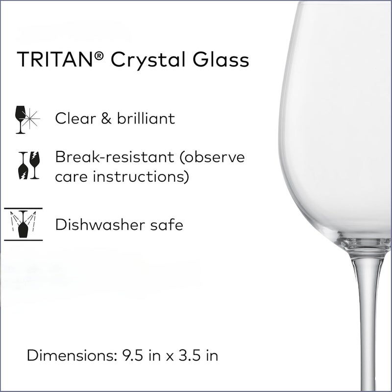 Crystal Clear Nude Glasses Set of 6, 18.5 oz, 9.5 inches, Suitable for Red and White Wine - Image 4