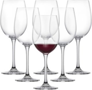 Crystal Clear Nude Glasses Set of 6, 18.5 oz, 9.5 inches, Suitable for Red and White Wine