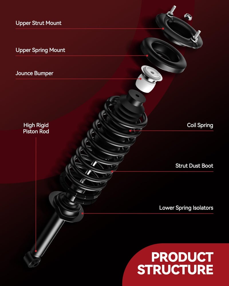AUTOSITY Rear Struts and Shocks Complete Assembly Replacement for Corolla 2009-2013, Struts with Coil Spring Shocks Absorber 172599L+172599R 2 PCS - Image 4