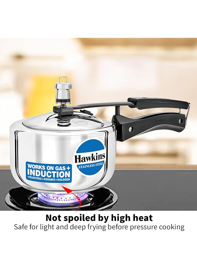Hawkins Stainless Steel Pressure Cooker, 1.5 Liter, Silver - Image 4