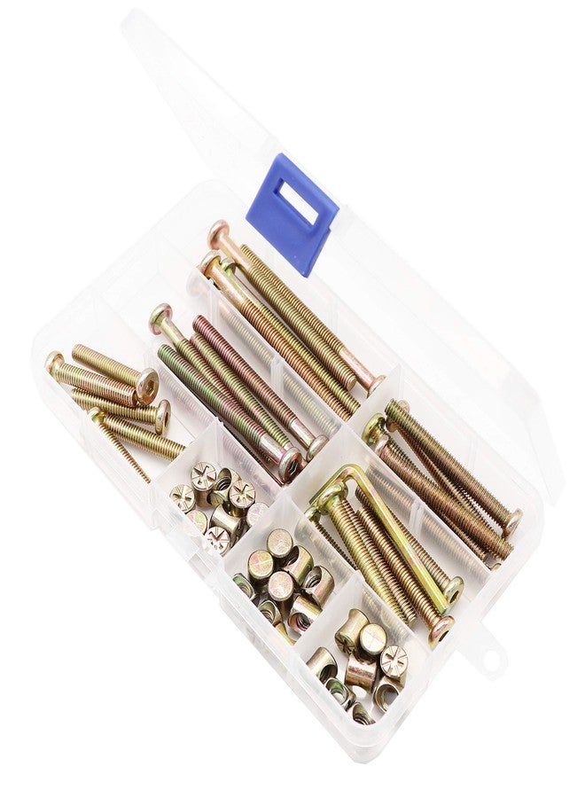 binifiMux Baby Crib Hardware Replacement Parts, 50pcs Zinc Plated Hex Socket Cap Bolts Barrel Nuts Set for Crib Cot Chairs Bed Furniture, M6 x 35mm/ 45mm/ 55mm/ 65mm/ 75mm - Image 5