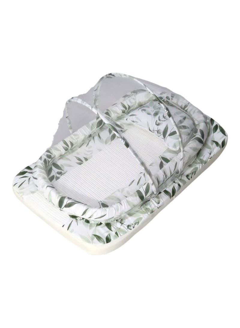 BABYCARA Baby Net Bed with Thick Mattress Mosquito Net & Neck Pillow for New Born Babies 80x50x5cm  - Image 3