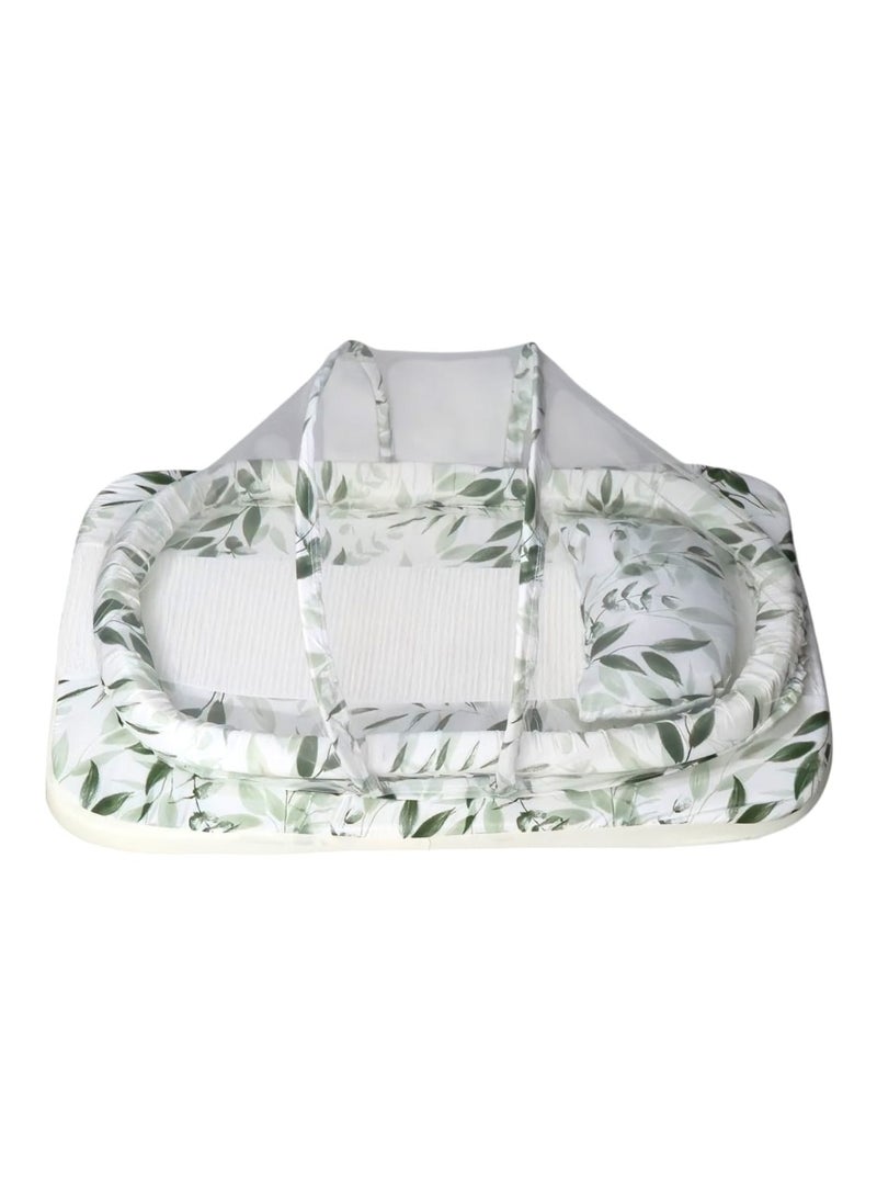 BABYCARA Baby Net Bed with Thick Mattress Mosquito Net & Neck Pillow for New Born Babies 80x50x5cm  - Image 2