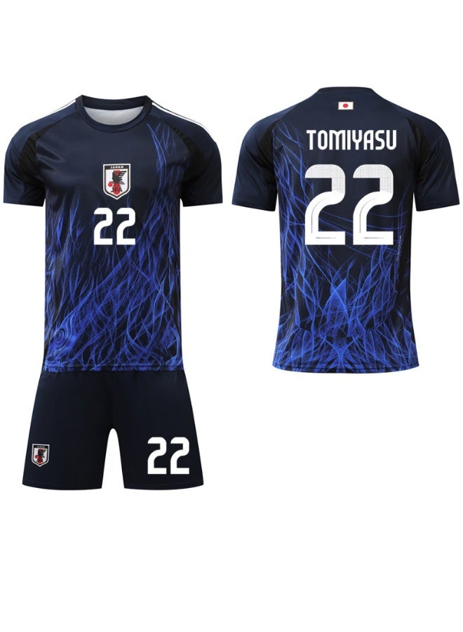 Japanese football jerseys and shorts sets, breathable and quick-drying sports uniforms, football team jerseys, men's and women's youth teams, multiple sizes and colors, for training, matches and street wear - Image 1